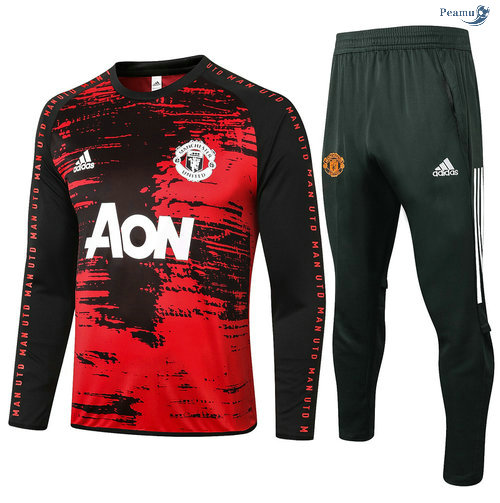 Peamu - Survetement Manchester United Noir/Rouge 2020-2021