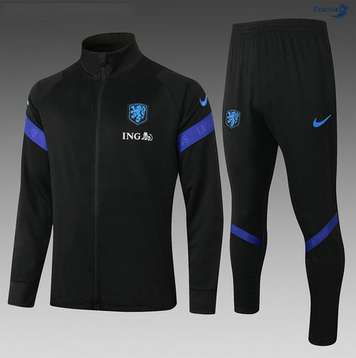 Peamu - Veste Survetement Pays-Bas Enfant Noir 2020-2021