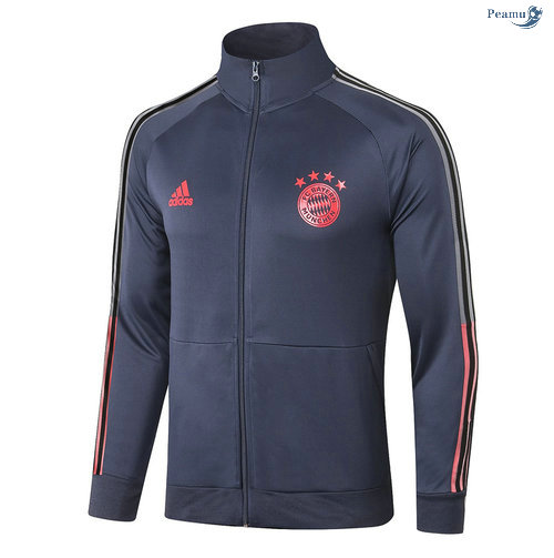 Peamu - Veste foot Bayern Munich Bleu Marine 2020-2021 Col Haut