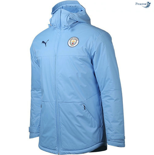Peamu - Maillot Doudoune Manchester City Bleu Clair 2020-2021