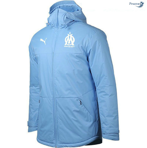 Peamu - Maillot Doudoune Marseille Bleu Clair 2020-2021