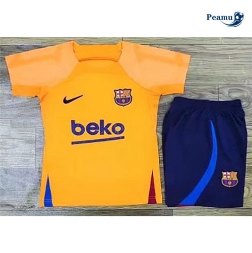 Peamu - Maillot foot Barcelone Jaune Enfant 2022-2023