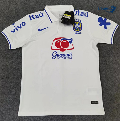 Peamu - Maillot foot Brésil Blanc 2022-2023