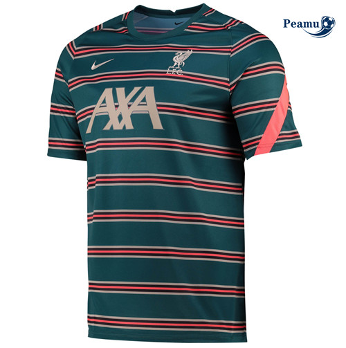 Peamu - Maillot foot Liverpool pré-match Bleu/Vert 2022-2023