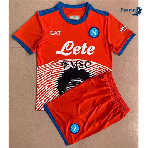 Peamu - Maillot foot Naples Enfant édition commémorative Orange 2022-2023