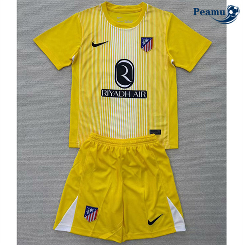 Maillot foot Atletico Madrid Enfant Gardien De But Jaune 2025-2026