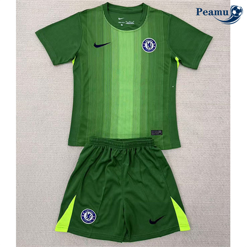Maillot foot Chelsea Enfant Gardien De But Vert 2025-2026