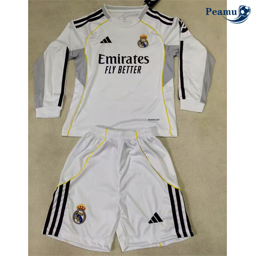 Maillot foot Real Madrid Enfant Domicile Manche Longue 2025-2026
