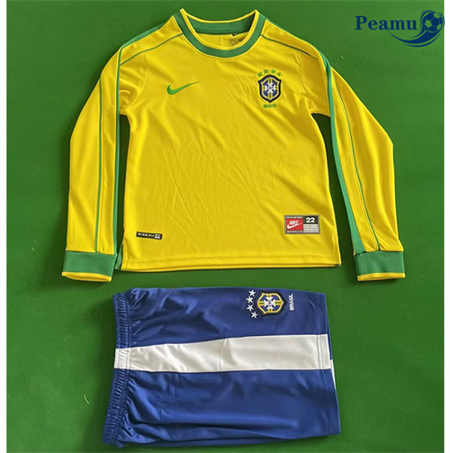Maillot foot Rétro Bresil Enfant Domicile Manche Longue 1998
