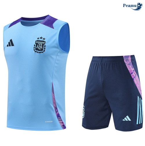Kit Entrainement Argentine Debardeur + Shorts Bleu Ciel 2024