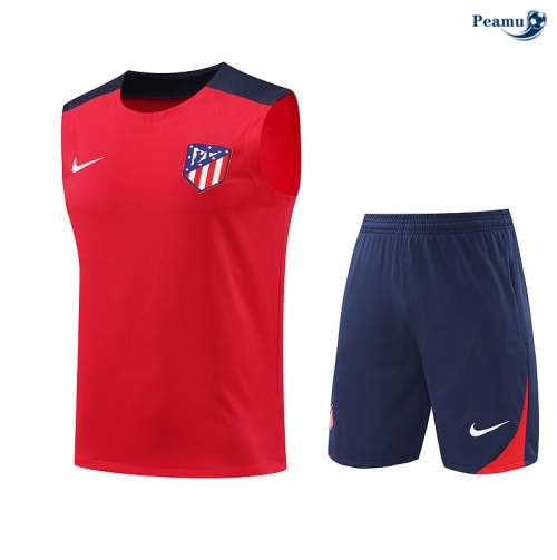 Kit Entrainement Atletico Madrid Debardeur + Shorts rouge 2024