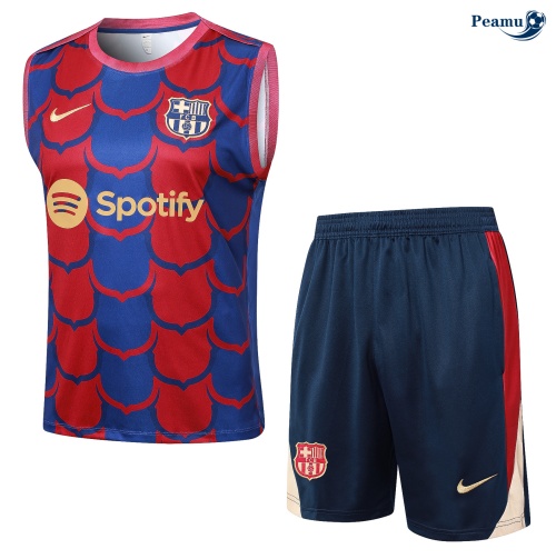 Kit Entrainement Barcelone Debardeur + Shorts rouge 2024