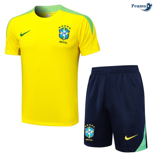 Kit Entrainement Brésil + Shorts jaune 2024