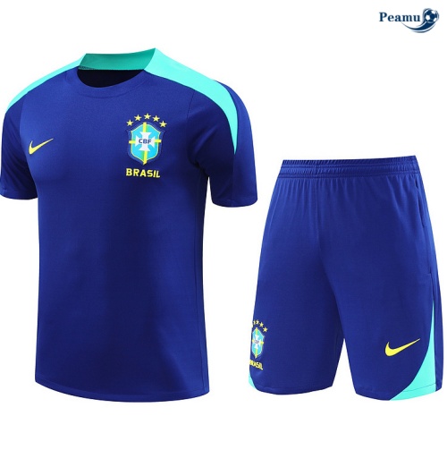 Kit Entrainement Brésil + Shorts Bleu 2024