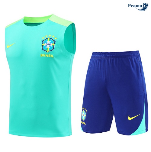 Kit Entrainement Brésil Debardeur + Shorts Bleu 2024