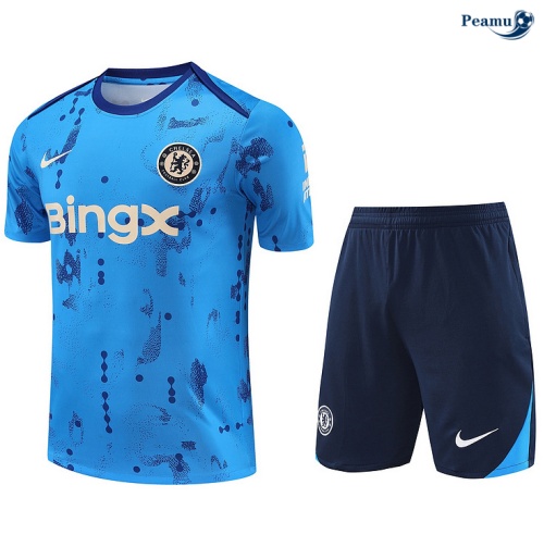 Kit Entrainement Chelsea + Shorts Bleu 2024