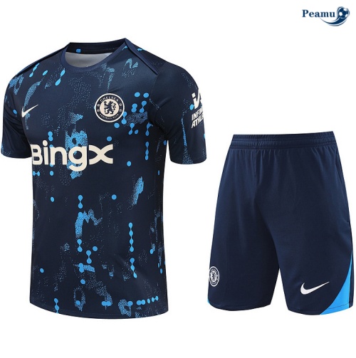 Kit Entrainement Chelsea + Shorts Bleu marine 2024
