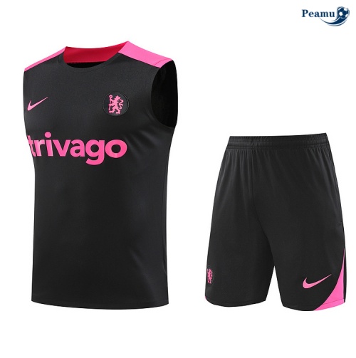 Kit Entrainement Chelsea Debardeur + Shorts noir 2024