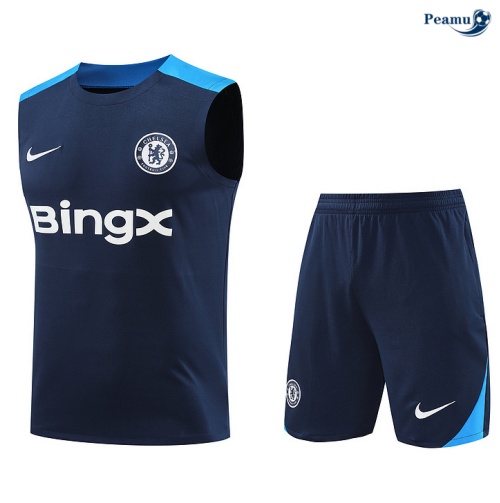 Kit Entrainement Chelsea Debardeur + Shorts Bleu marine 2024