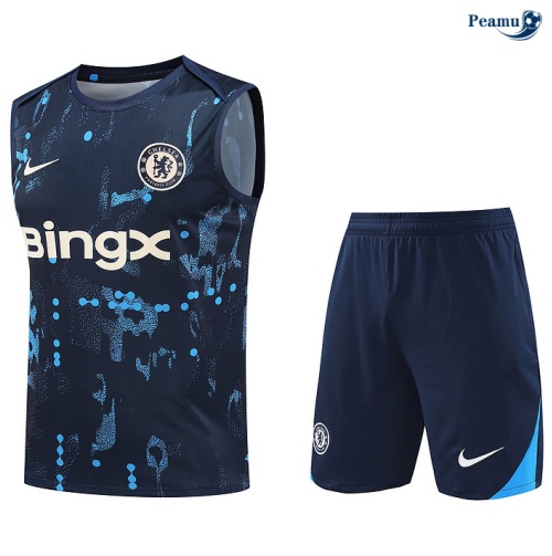 Kit Entrainement Chelsea Debardeur + Shorts Bleu marine 2024