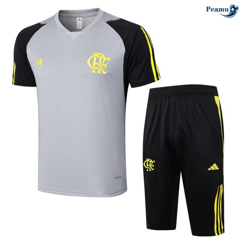 Kit Entrainement Flamengo+ Shorts gris clair 2024