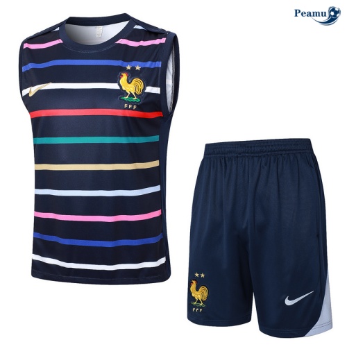 Kit Entrainement France Debardeur + Shorts Bleu marine 2024