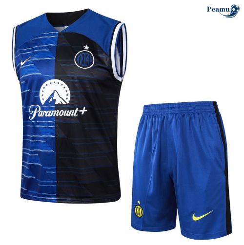 Kit Entrainement Inter Milan Debardeur + Shorts Bleu 2024