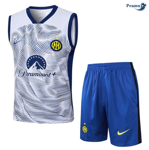 Kit Entrainement Inter Milan Debardeur + Shorts Blanc 2024