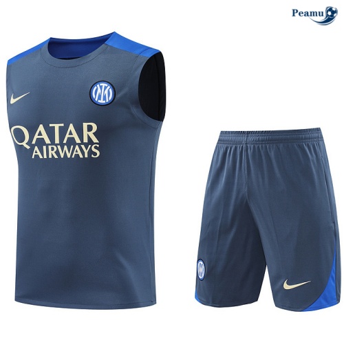 Kit Entrainement Inter Milan Debardeur + Shorts Gris 2024
