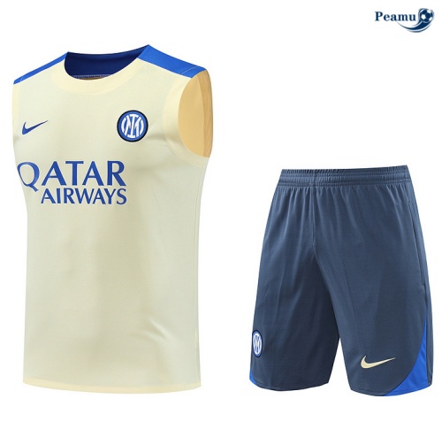 Kit Entrainement Inter Milan Debardeur + Shorts jaune 2024