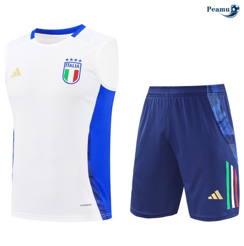 Kit Entrainement Italie Debardeur + Shorts Blanc 2024