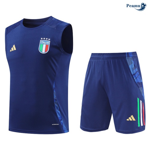 Kit Entrainement Italie Debardeur + Shorts Bleu marine 2024