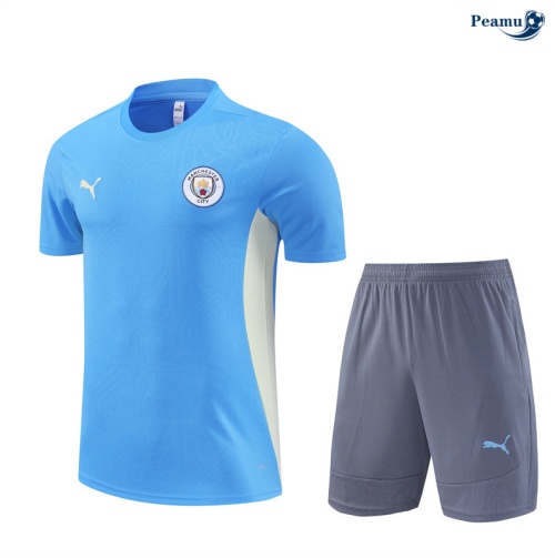 Kit Entrainement Manchester City + Shorts Bleu 2024