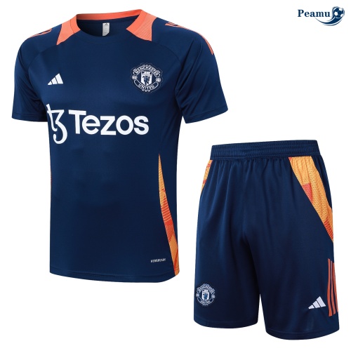 Kit Entrainement Manchester United + Shorts Bleu marine 2024