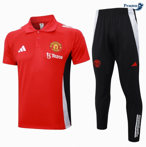Kit Entrainement Manchester United Polo + Pantalon rouge 2024
