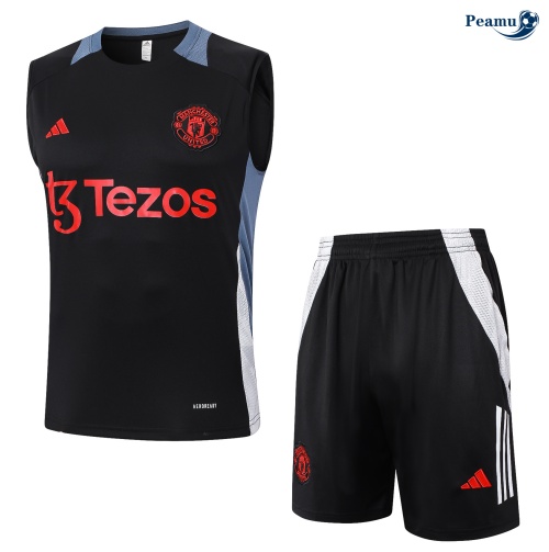 Kit Entrainement Manchester United Debardeur + Shorts noir 2024