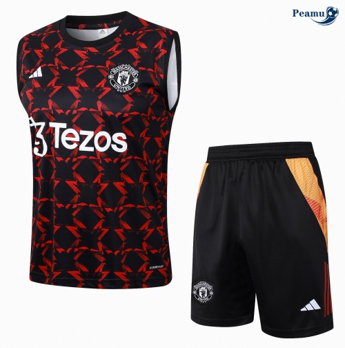 Kit Entrainement Manchester United Debardeur + Shorts noir 2024