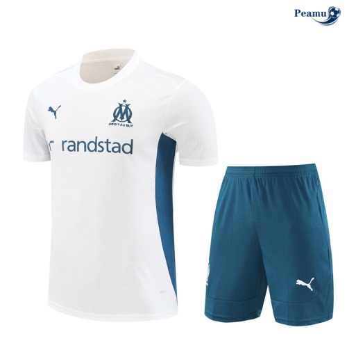 Kit Entrainement Marseille + Shorts Blanc 2024