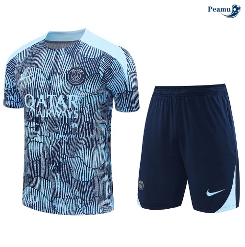 Kit Entrainement Paris PSG + Shorts Bleu 2024