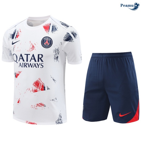 Kit Entrainement Paris PSG + Shorts Blanc 2024