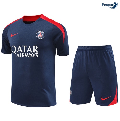 Kit Entrainement Paris PSG + Shorts bleu marine 2024