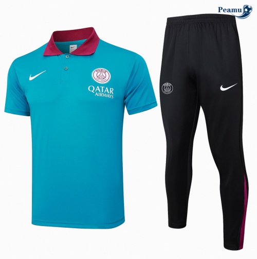 Kit Entrainement Paris PSG Polo + Pantalon Bleu 2024