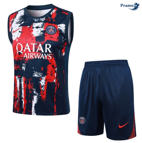 Kit Entrainement Paris PSG Debardeur + Shorts Bleu marine 2024
