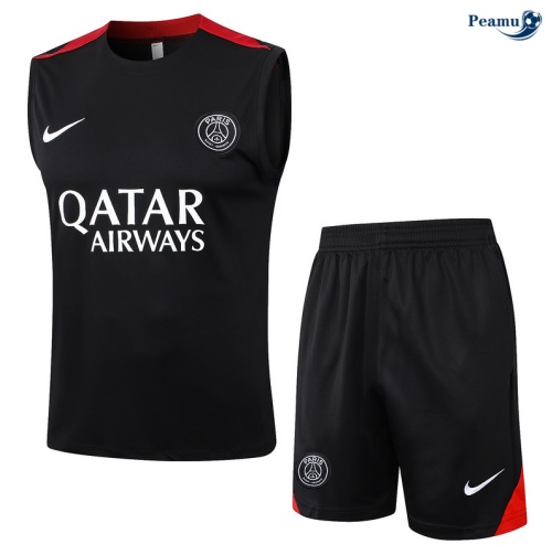 Kit Entrainement Paris PSG Debardeur + Shorts noir 2024