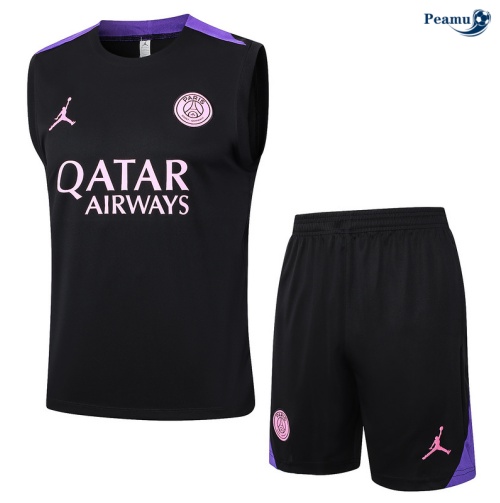Kit Entrainement Paris PSG Debardeur + Shorts noir 2024