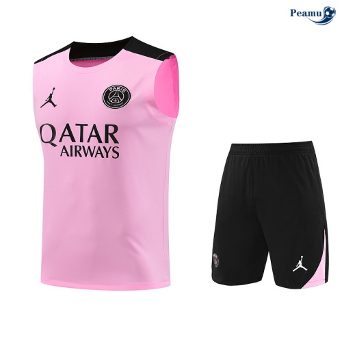 Kit Entrainement Paris PSG Debardeur + Shorts rose 2024