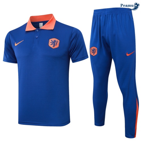 Kit Entrainement Pays-Bas Polo + Pantalon Bleu 2024