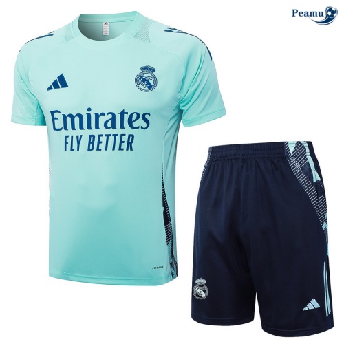 Kit Entrainement Real Madrid + Shorts vert clair 2024