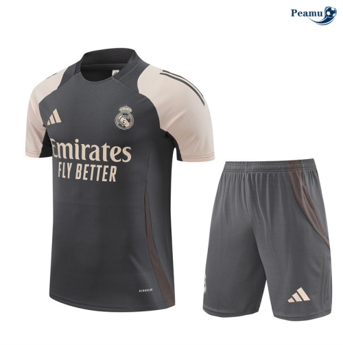 Kit Entrainement Real Madrid + Shorts gris foncé 2024