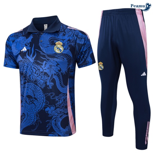 Kit Entrainement Real Madrid Polo + Pantalon Bleu marine 2024